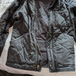 J Crew Gray Quilted Jacket with Button Details XS